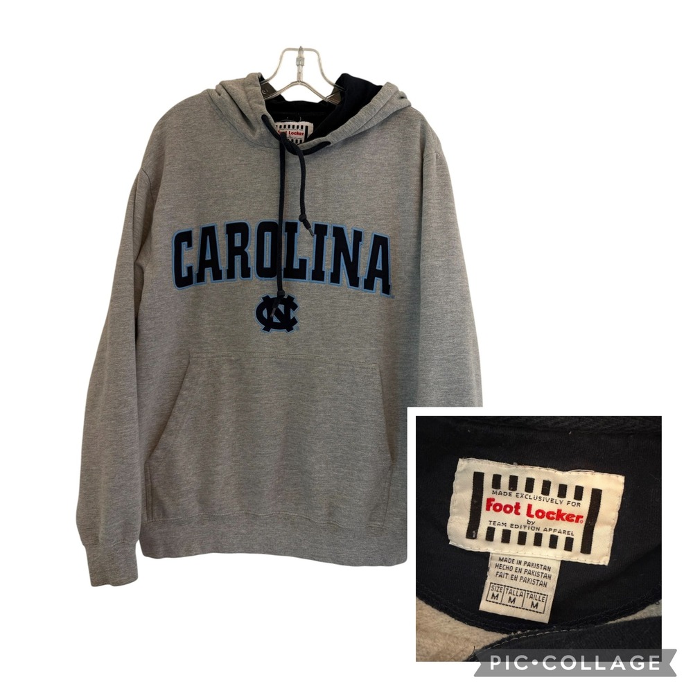 UNC Tar Heels Carolina Hoodie Mens Foot Locker Medium Gray Embroidered Pullover